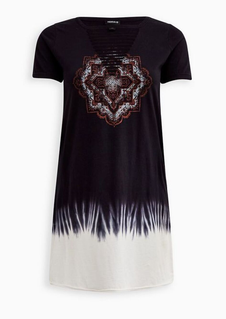 Torrid Plus Size 2X Cotton Dip Dyed Slashed T-Shirt Dress
